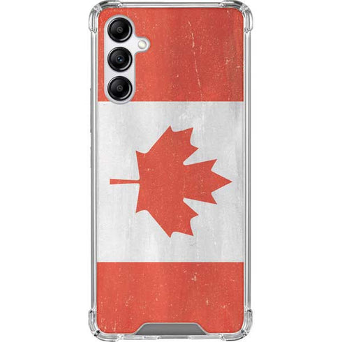 Canada Flag Distressed Galaxy A14 5G Clear Case